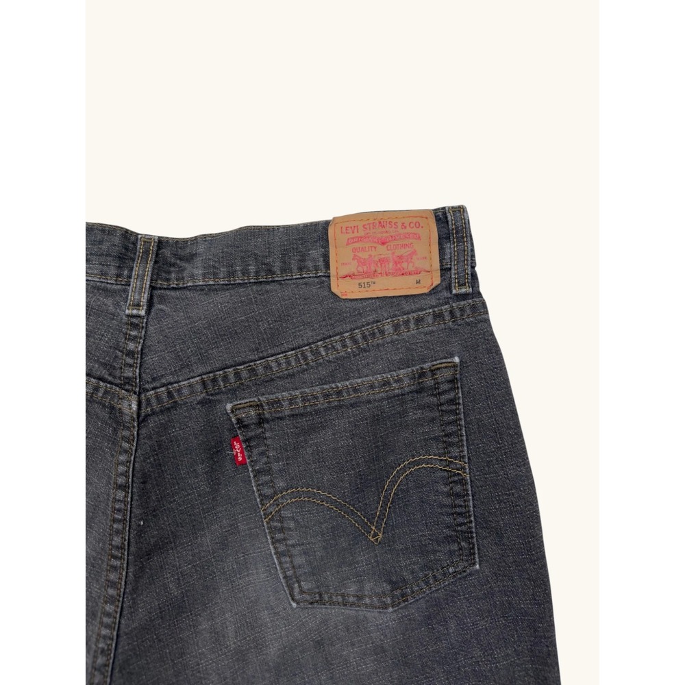 Levis 515 Nouveau Boot Cut Stretch Shorts Faded Black Cut Off Denim Size 12 M